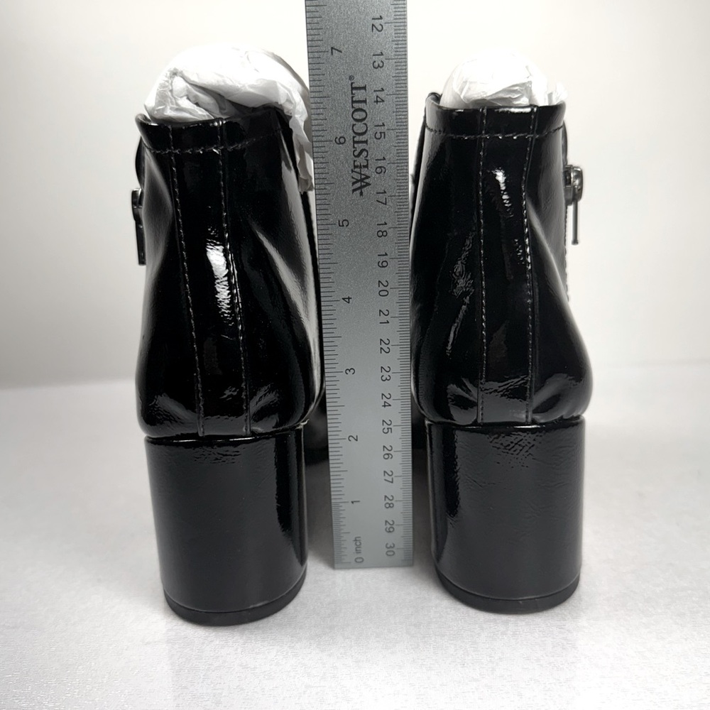 NEW BC Women's Lucky Day Ankle Boot Chunky Heel Bootie in Patent Black Size 7 - Picture 6 of 10